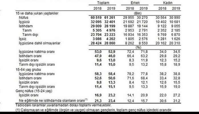 Bir Yılda 1 Milyon 116 Bin Kişi Daha İşsiz Kaldı