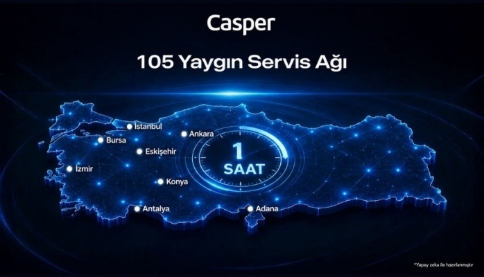 Casper 105 servis noktasıyla Türkiye genelinde hizmet veriyor