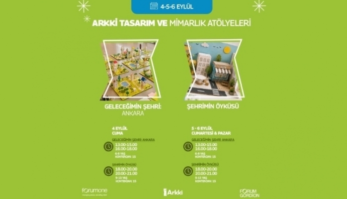 Forum Ankara ve Forum Gordion'da Arkki Mimarlık ve Tasarım Atölyeleri Çocuklarla Buluşuyor